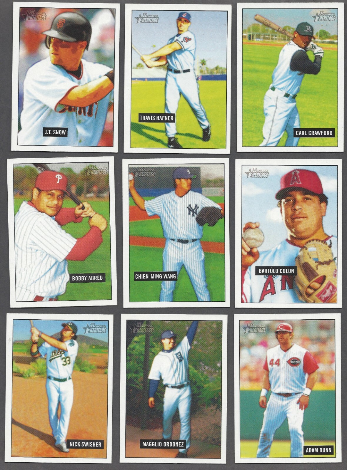 2005 BOWMAN HERITAGE #’s 1-349 – BASE or MINI ( RC’s, STARS ) – WHO DO YOU NEED!