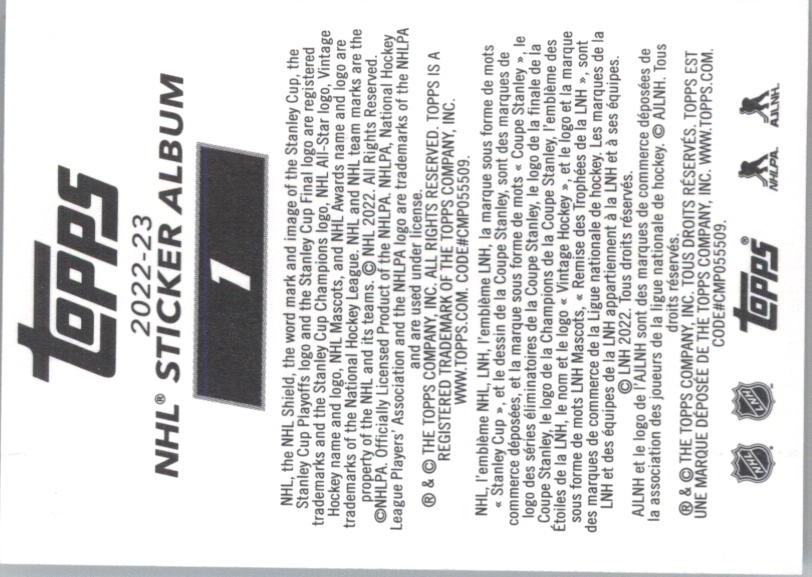 2022-23 Topps Stickers #1 Team Logo FOIL – HKY