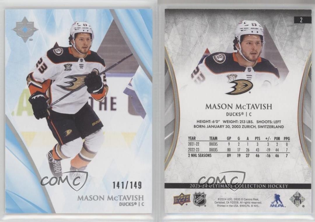 2023-24 Upper Deck Ultimate Collection 141/149 Mason McTavish #2 1c5x