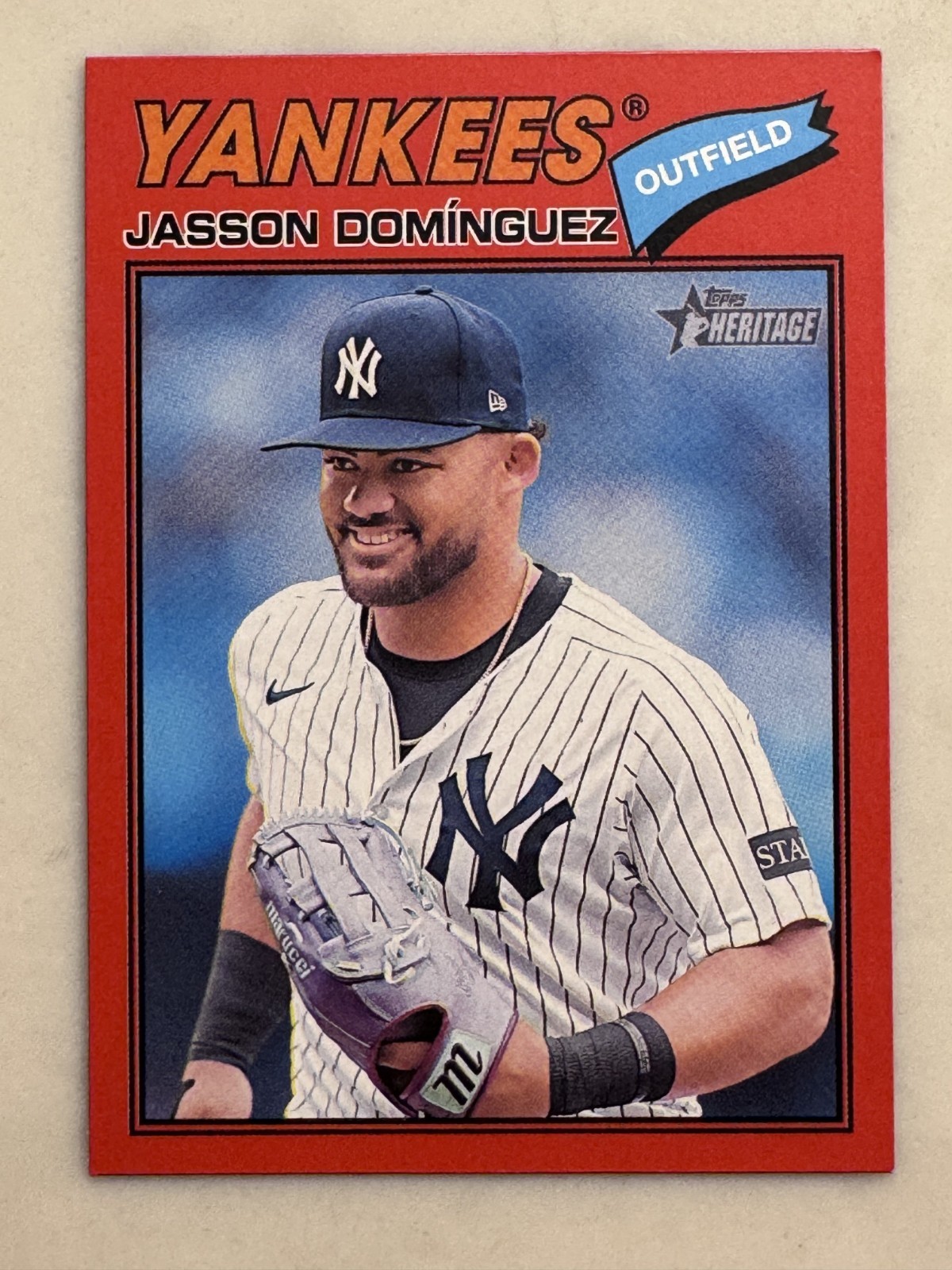 Jasson Dominguez 2026 Topps Heritage – Red Border New York Yankees #104
