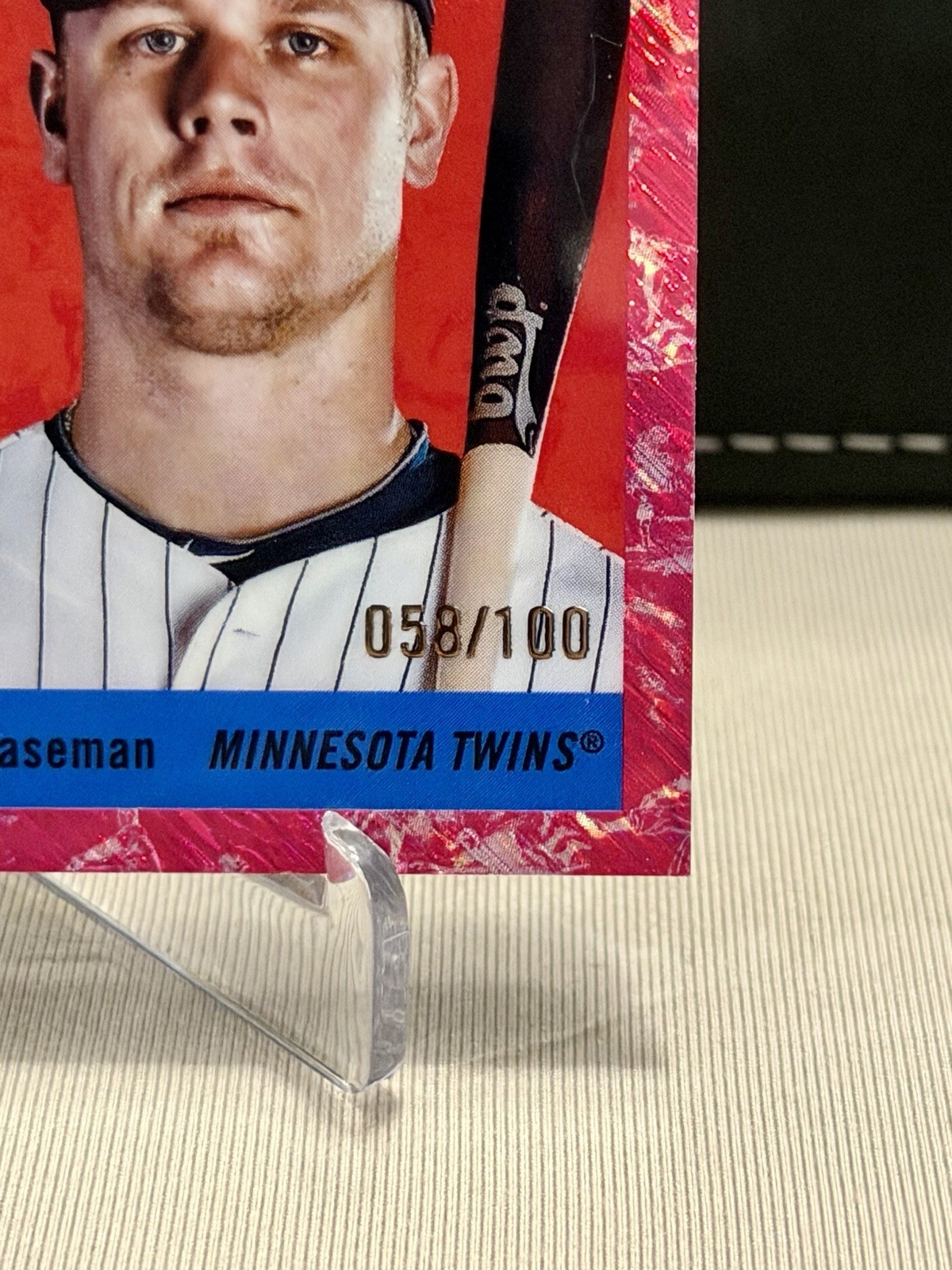 2025 Topps Platinum Justin Morneau Minnesota Twins Pink Toile #375 #/100