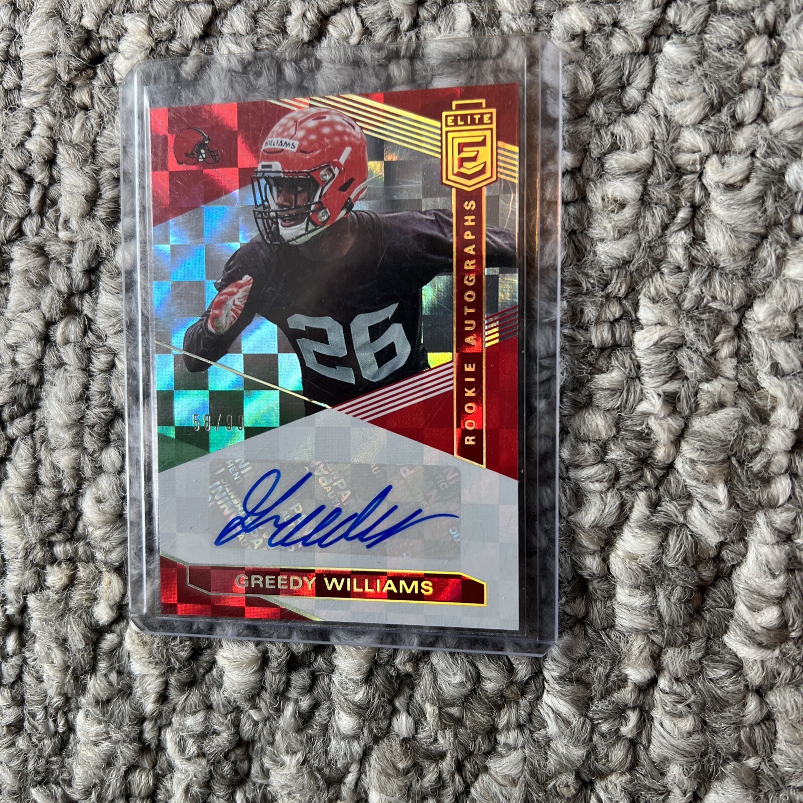 2019 Elite Rookie Autographs Red #46 Greedy Williams Auto SP #58/99 Browns