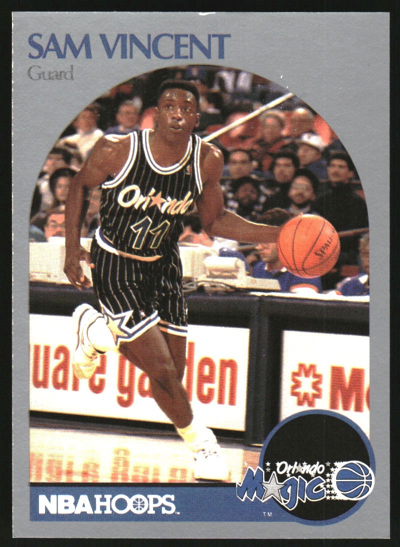 1990-91 Hoops #223B Sam Vincent/(Second series and shows/Sam dribbling) – BSK