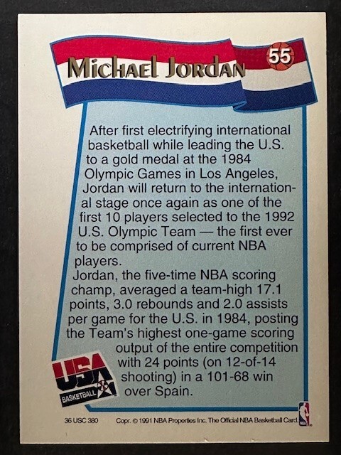 1991 NBA Properties Michael Jordan #55