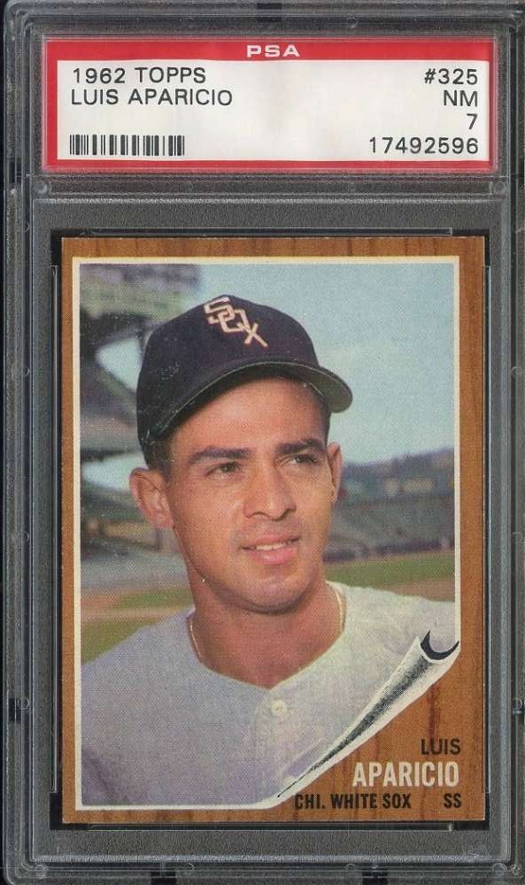 1962 TOPPS #325 LUIS APARICIO PSA 7 WHITE SOX HOF *B62382