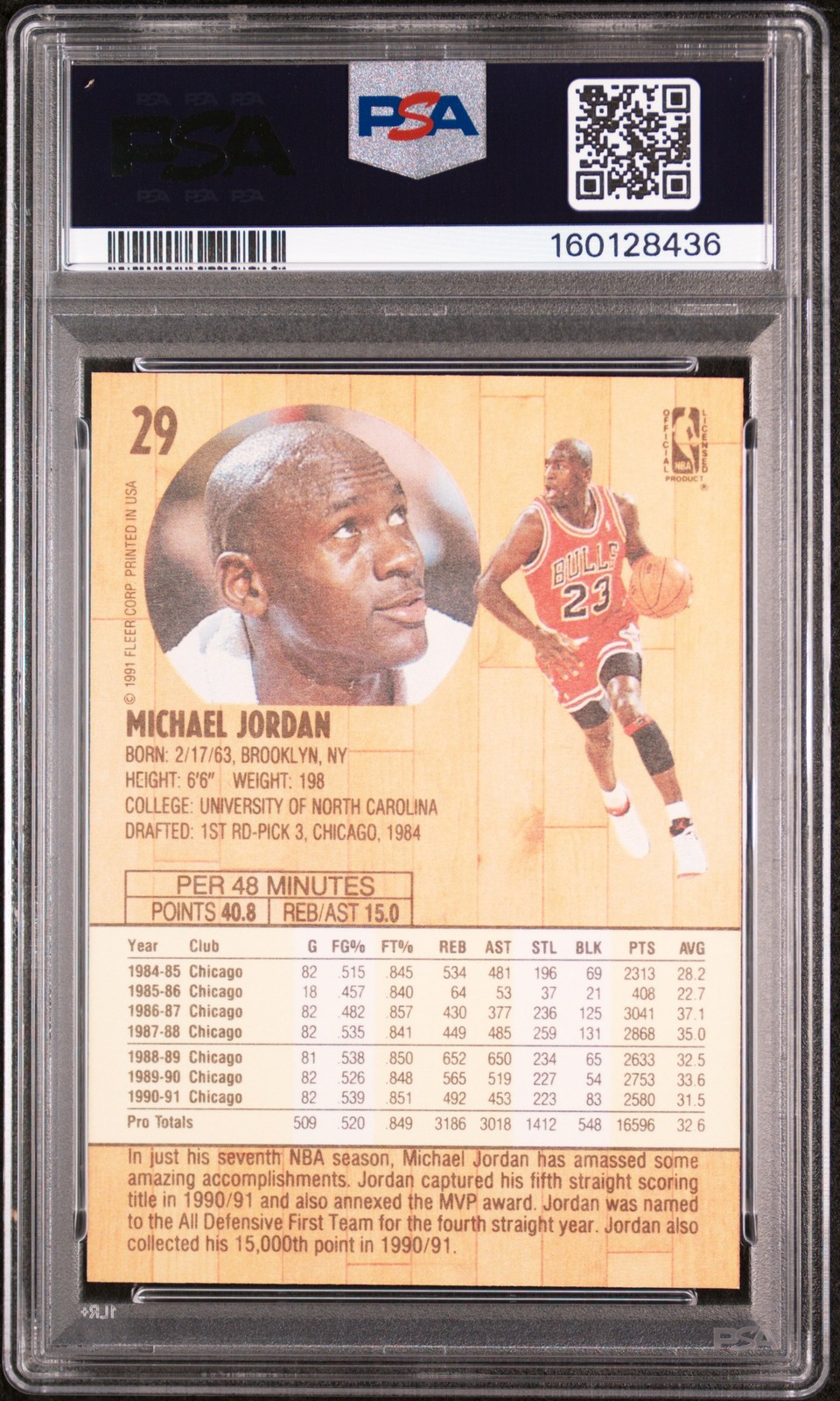 #29 Michael Jordan 1991-92 Fleer PSA 8