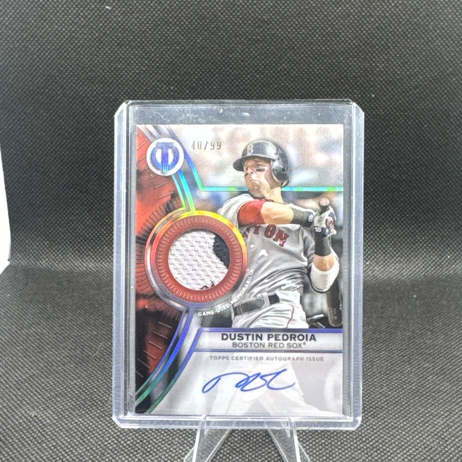 2025 Topps Tribute To Threads Dustin Pedroia Sox #TTTA-DP Auto Relic /99