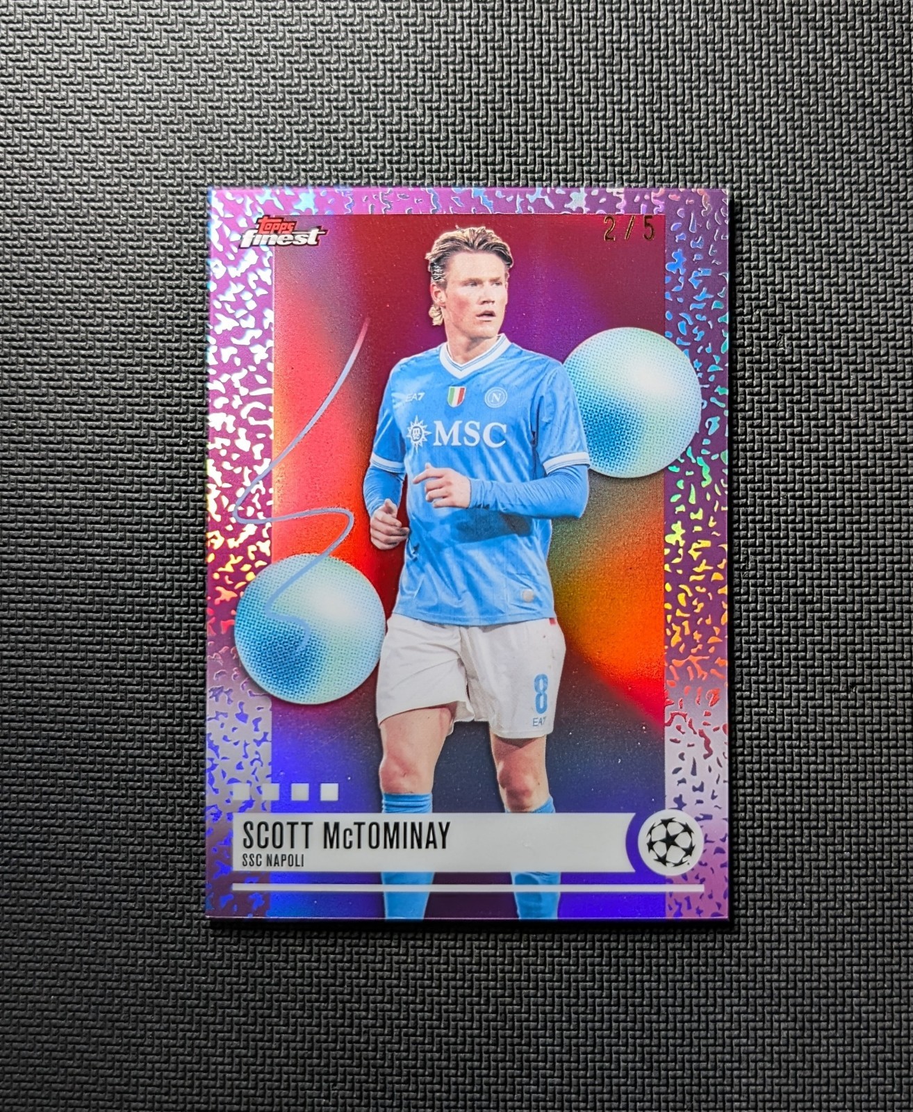 Scott McTominay 2025-26 Topps Finest UEFA Red Refractor /5 Napoli Scotland