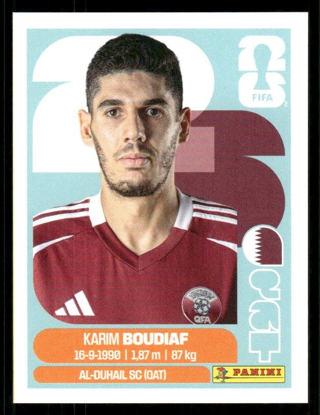 2026 USA Fifa World Cup Panini Sticker KARIM BOUDIAF Qatar QAT10