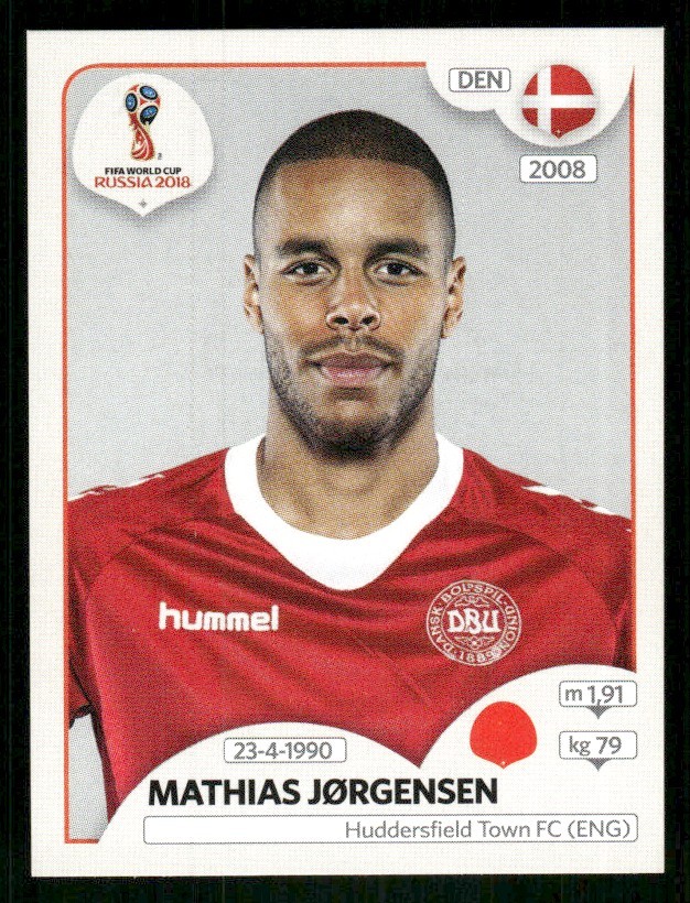 2018 Panini World Cup Soccer Stickers Mathias Jorgensen Denmark #259