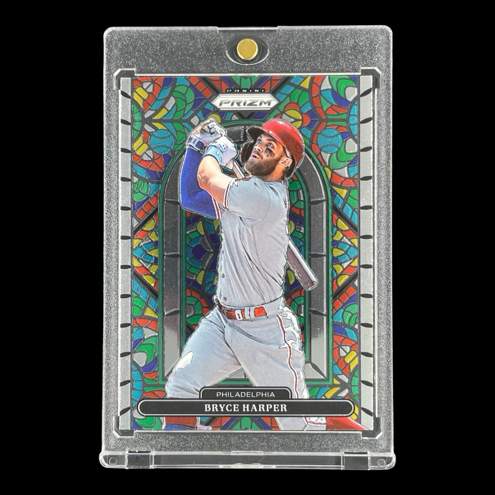 BRYCE HARPER PRIZM STAINED GLASS 2022 Panini Prizm Insert Card – Phillies