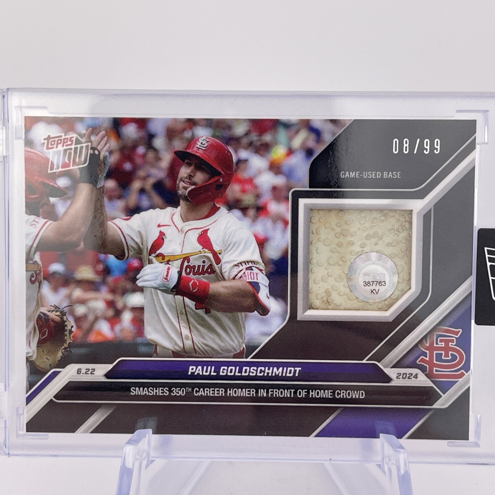 Paul Goldschmidt #08/99 Base Relic “350th Career Homer” 2024 Topps Now 333B