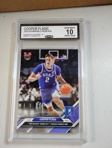 Cooper Flagg 2024 Bowman 2024-25 Bowman U Now CCG 10 Duke Blue Devils