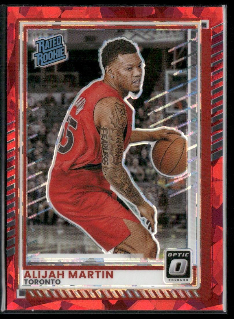 2025-26 Donruss #26 Alijah Martin Optic Red Cracked Ice Toronto Raptors
