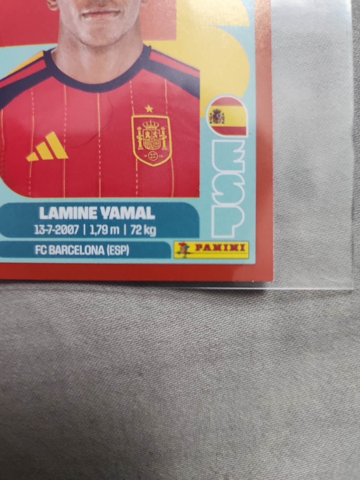 2026 Panini FIFA World Cup Lamine Yamal Sticker #ESP15 Red Parallel Color Match