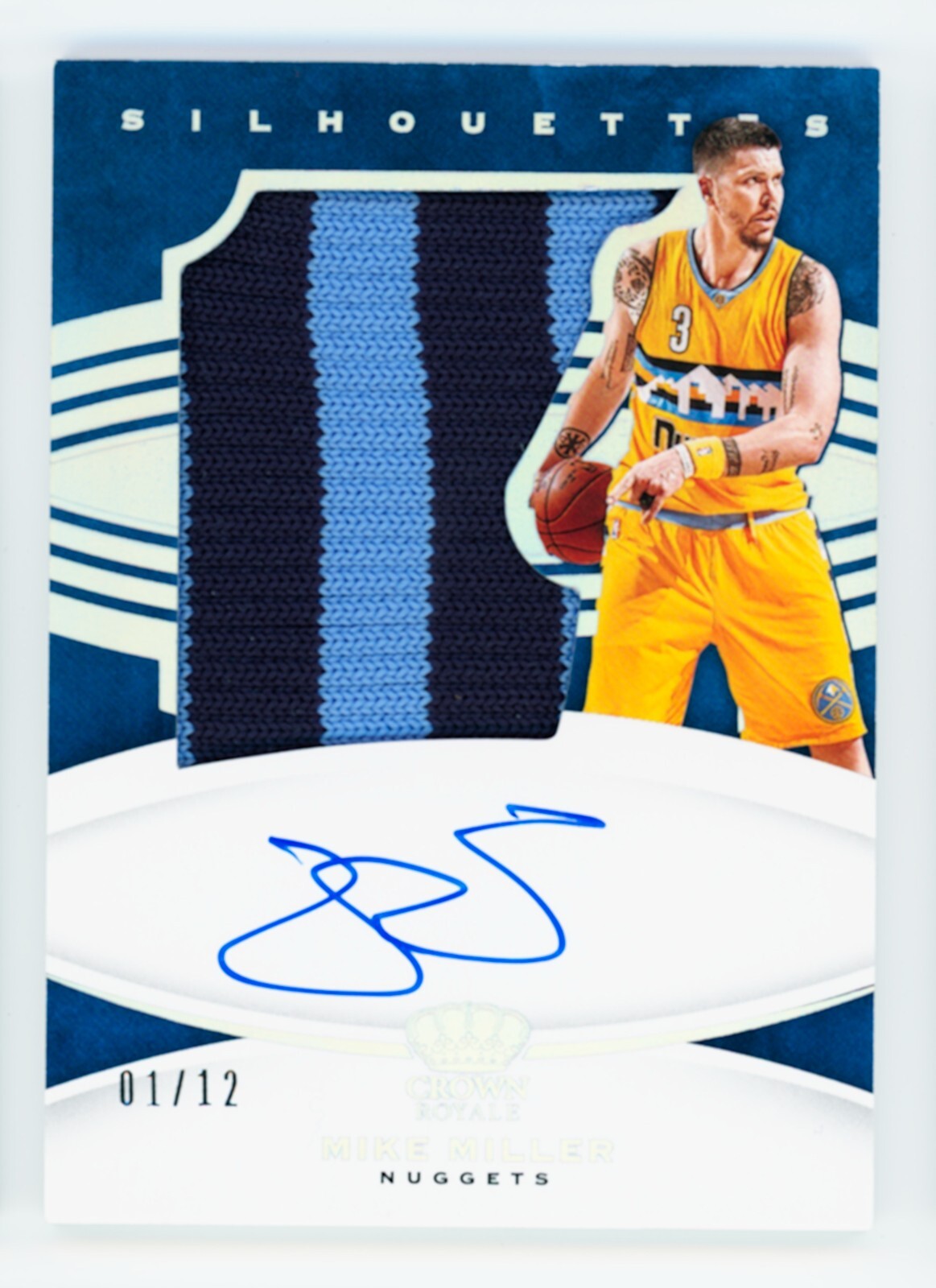 2020-21 Mike Miller Panini Crown Royale Silhouettes Autographed Jersey Card 1/12