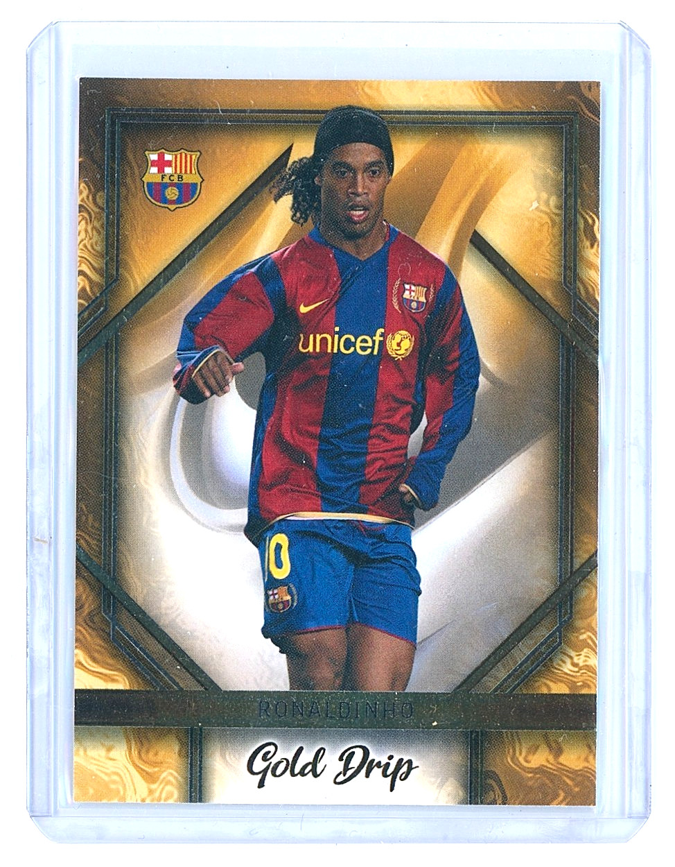 2023-24 Topps FC Barcelona Team Set Ronaldinho Gold Drip