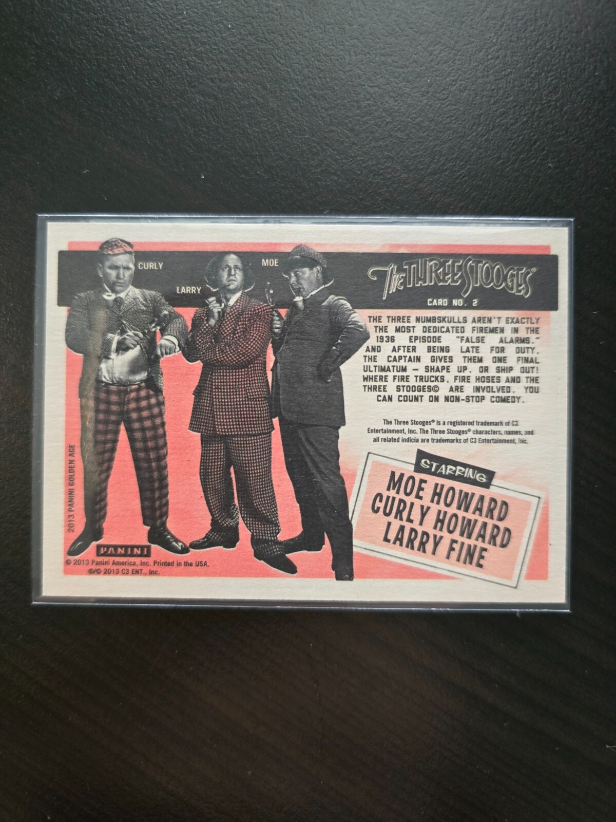 2013 Panini Golden Age The Three Stooges The Three Stooges False Alarms #2