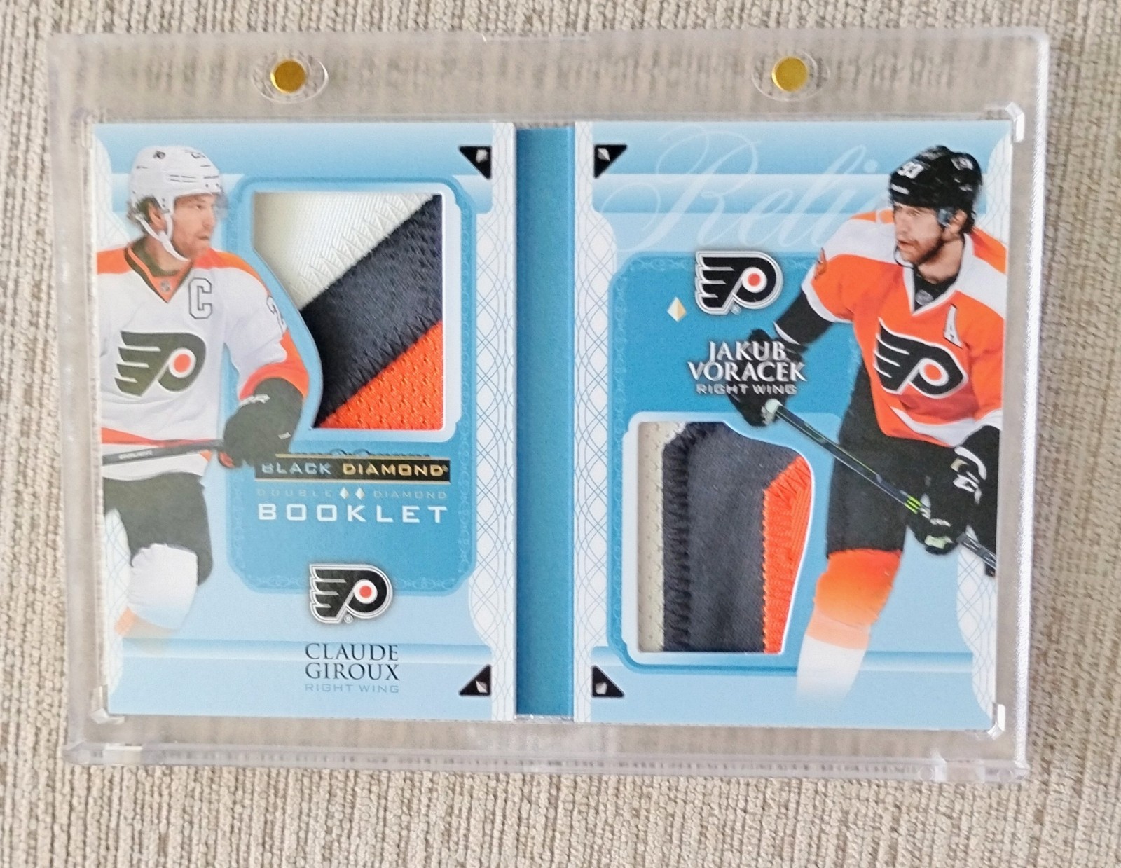 2015-16 Black Diamond Giroux / Voracek Diamond Relics Booklet Dual Patch #4/10