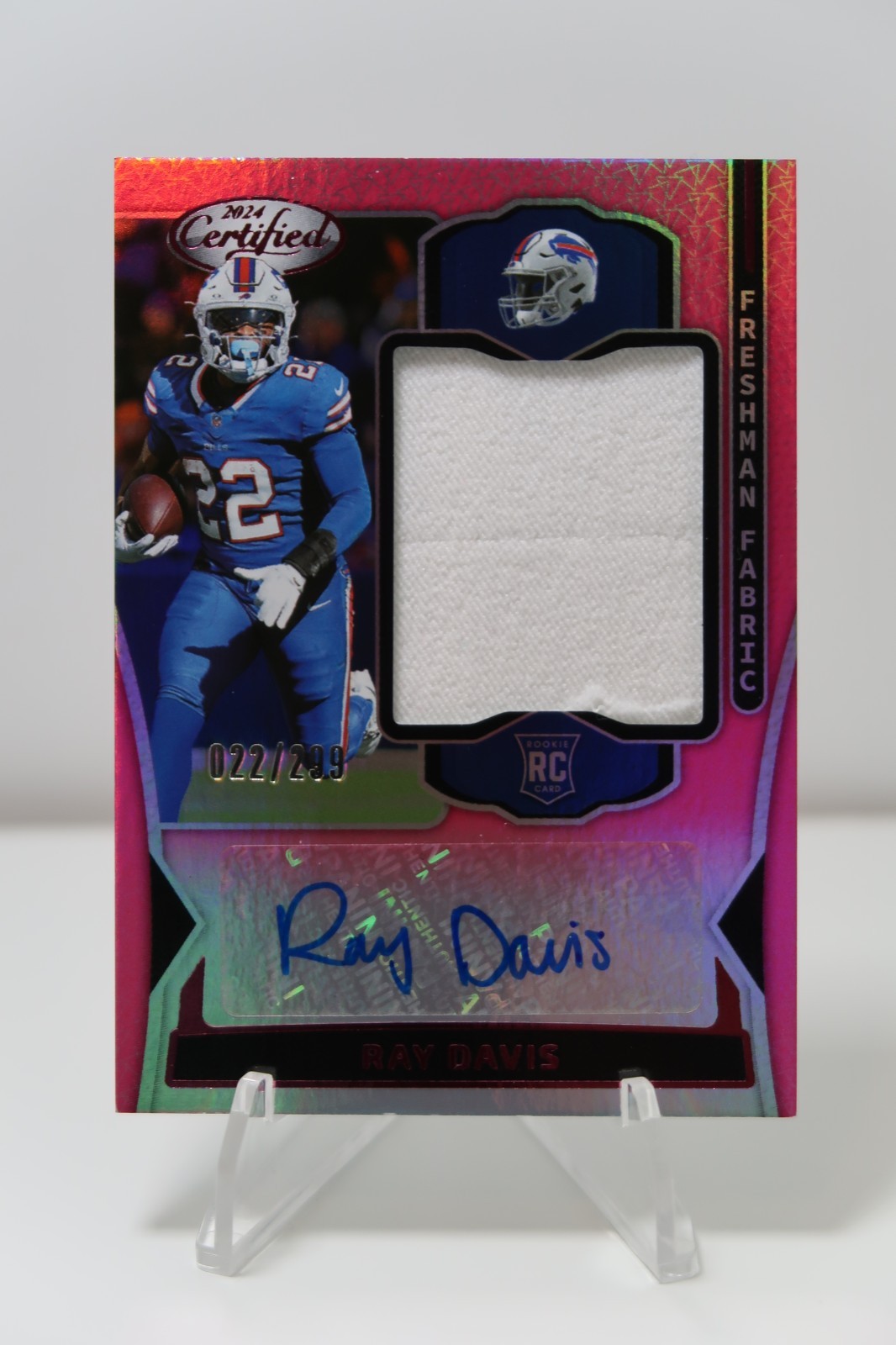 2024 Panini Freshman Fabric Mirror Signatures Ray Davis #FMS-RDS Pink /299