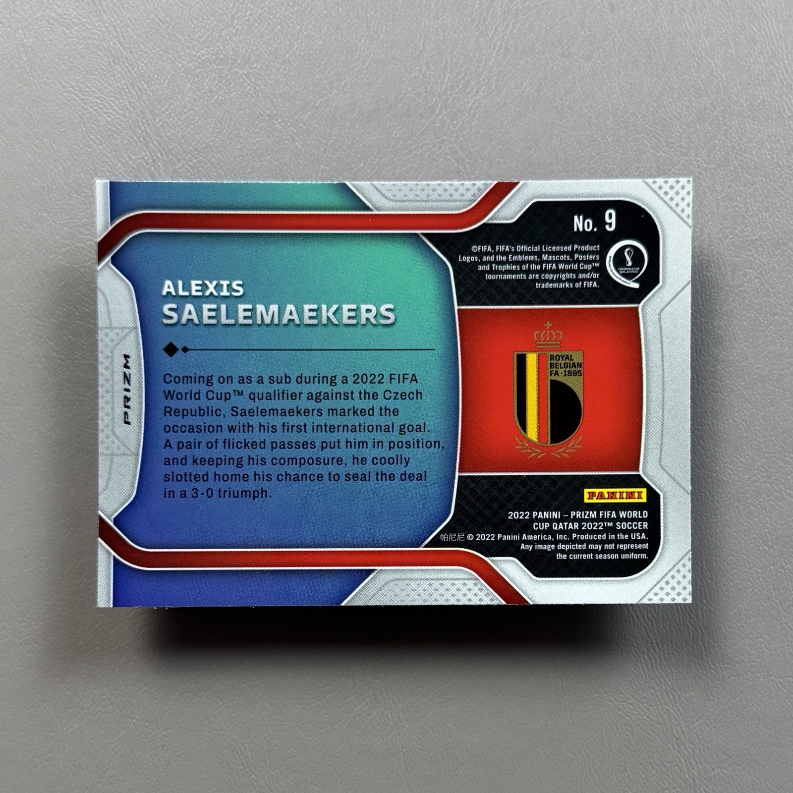 2022 Panini Prizm World Cup ALEXIS SAELEMAEKERS New Era #9 Silver Prizm Belgium