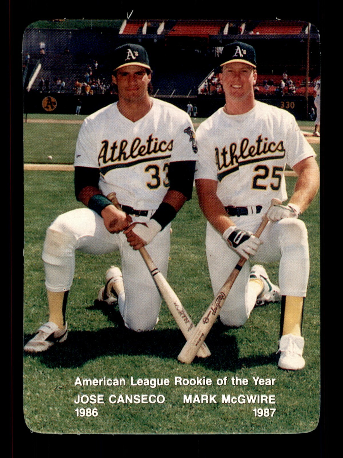 1988 Mother’s Cookies A’s Mark McGwire/Jose Canseco #28 checklist NM/Mint
