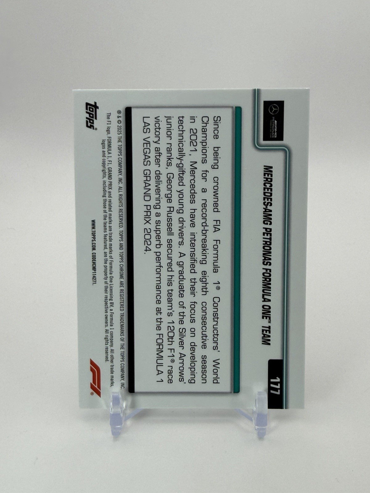 2025 Topps Chrome Formula 1 #177 Mercedes-AMG Petronas Formula One Logo RayWave