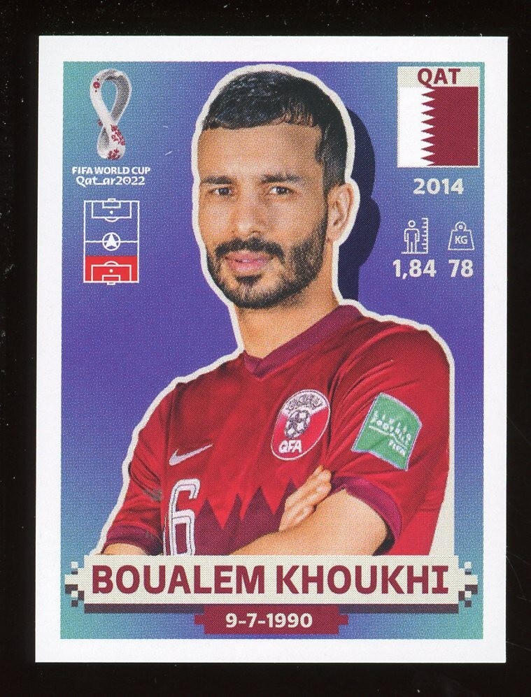 2022 Fifa World Cup Panini Sticker Qatar BOUALEM KHOUKHI Qatar QAT9