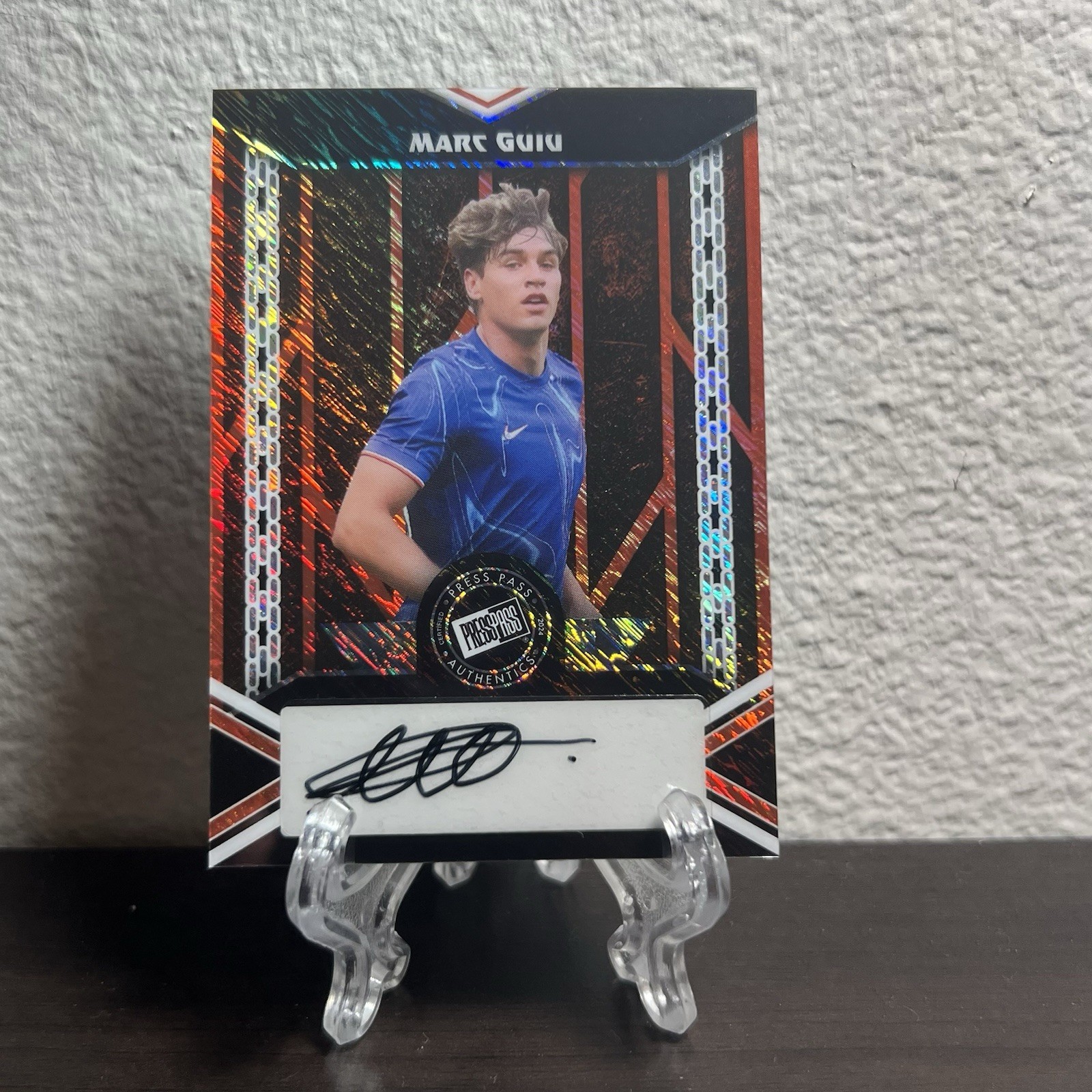 2024 Leaf Collective Marc Guiu /8 Orange Shimmer Auto Press Pass SSP
