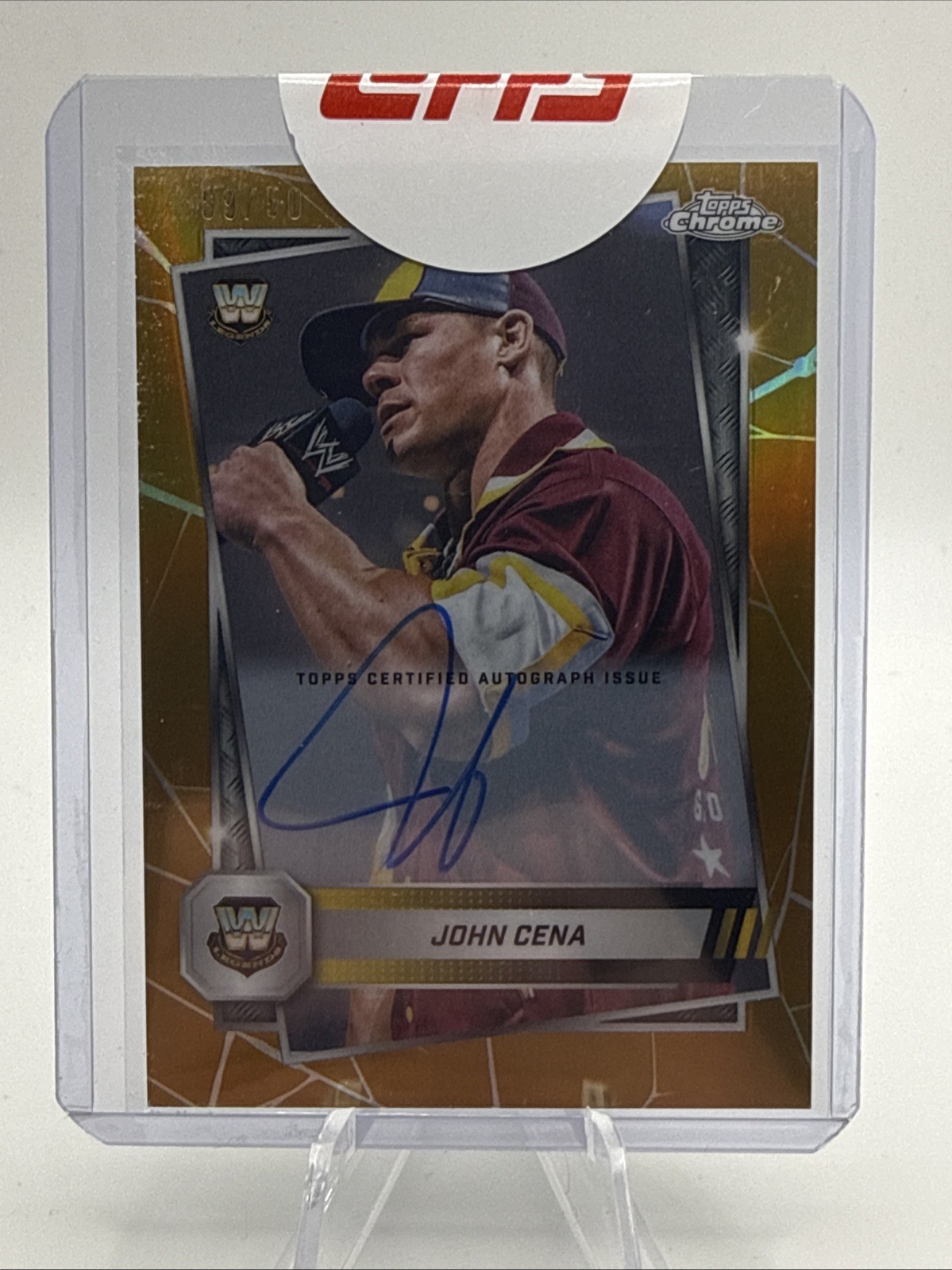2025 Topps Chrome WWE John Cena Auto Autograph Gold Refractor #/50