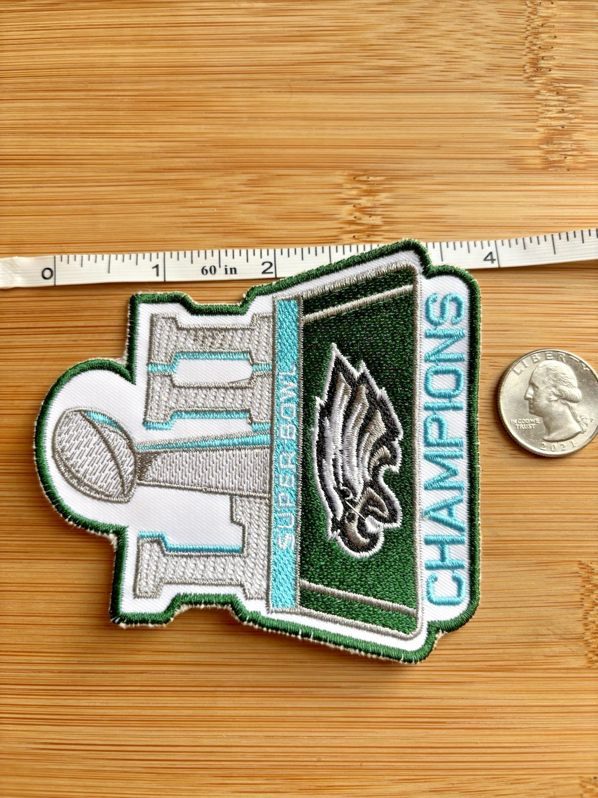 Philadelphia Eagles Super Bowl 52 Embroidered Patch Kelly Green Free Shipping
