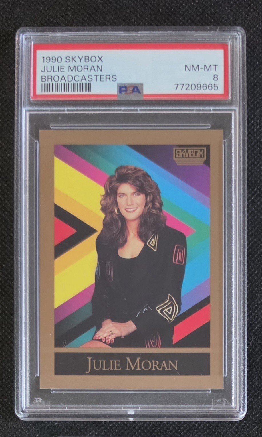 Julie Moran w/Michael Jordan 1990 SkyBox Broadcasters PSA 8 Pop 3, Only 4 Higher