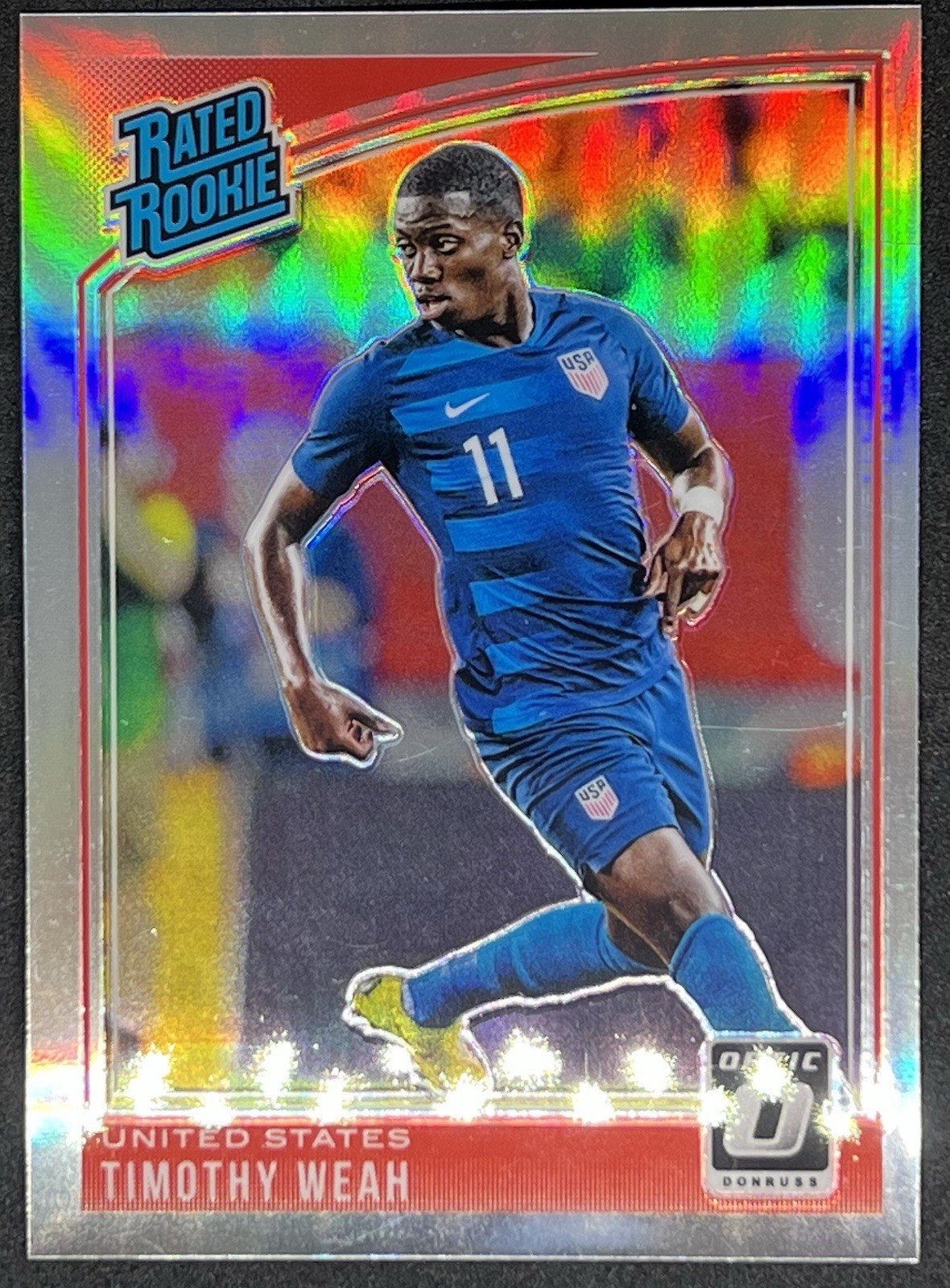 2018-19 Donruss Optic Timothy Weah Rated Rookie Holo RC USMNT