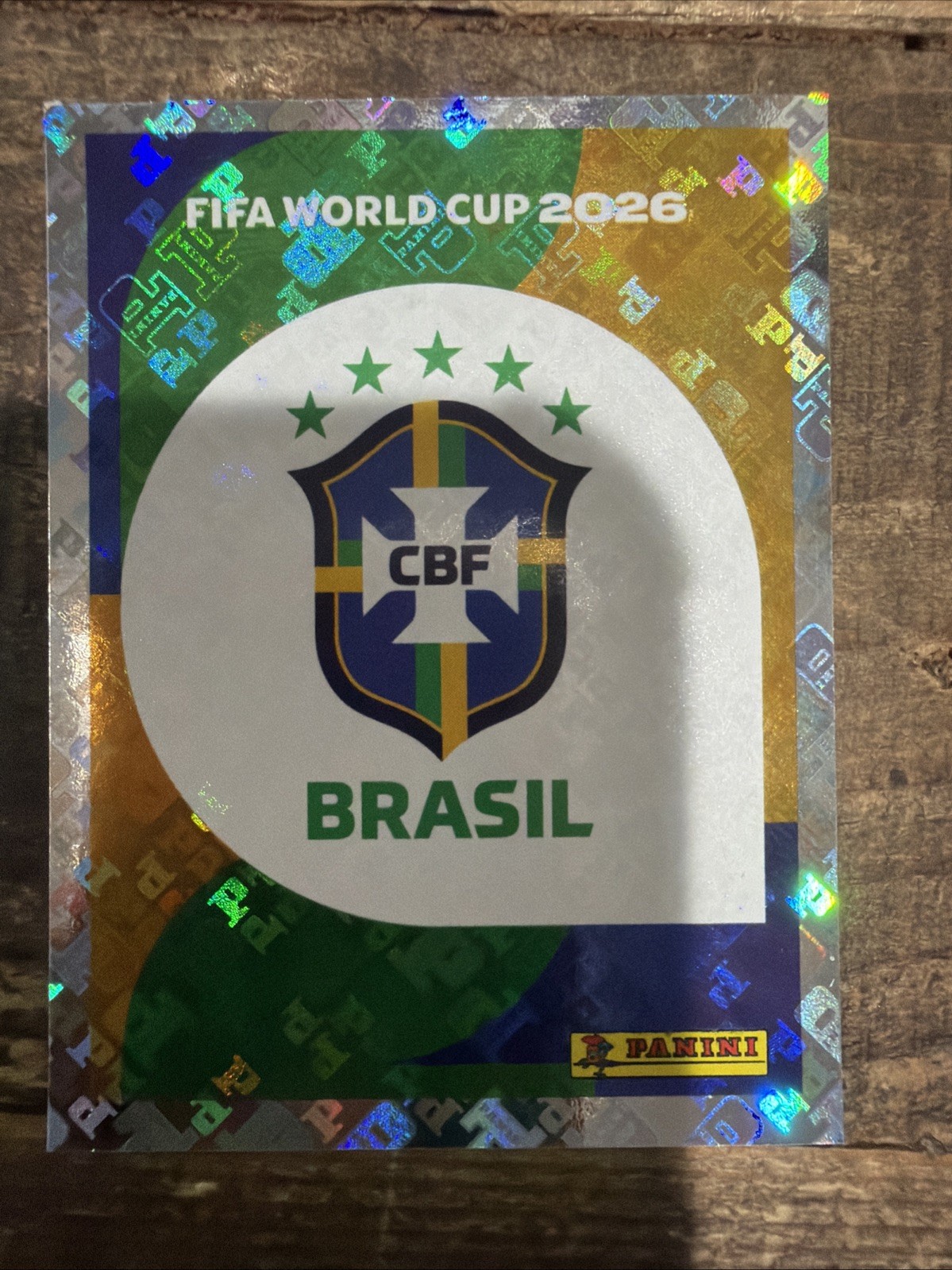 2026 Panini FIFA World Cup Brazil Team Logo Foil Sticker BRA 1 Holo Parallel