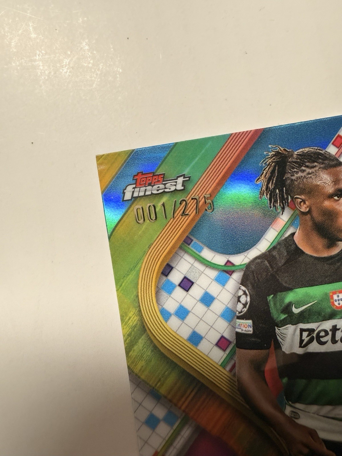 Geovany Quenda 2024-25 Topps Finest UCL – #116 Sky Blue Refractor /275 (RC)