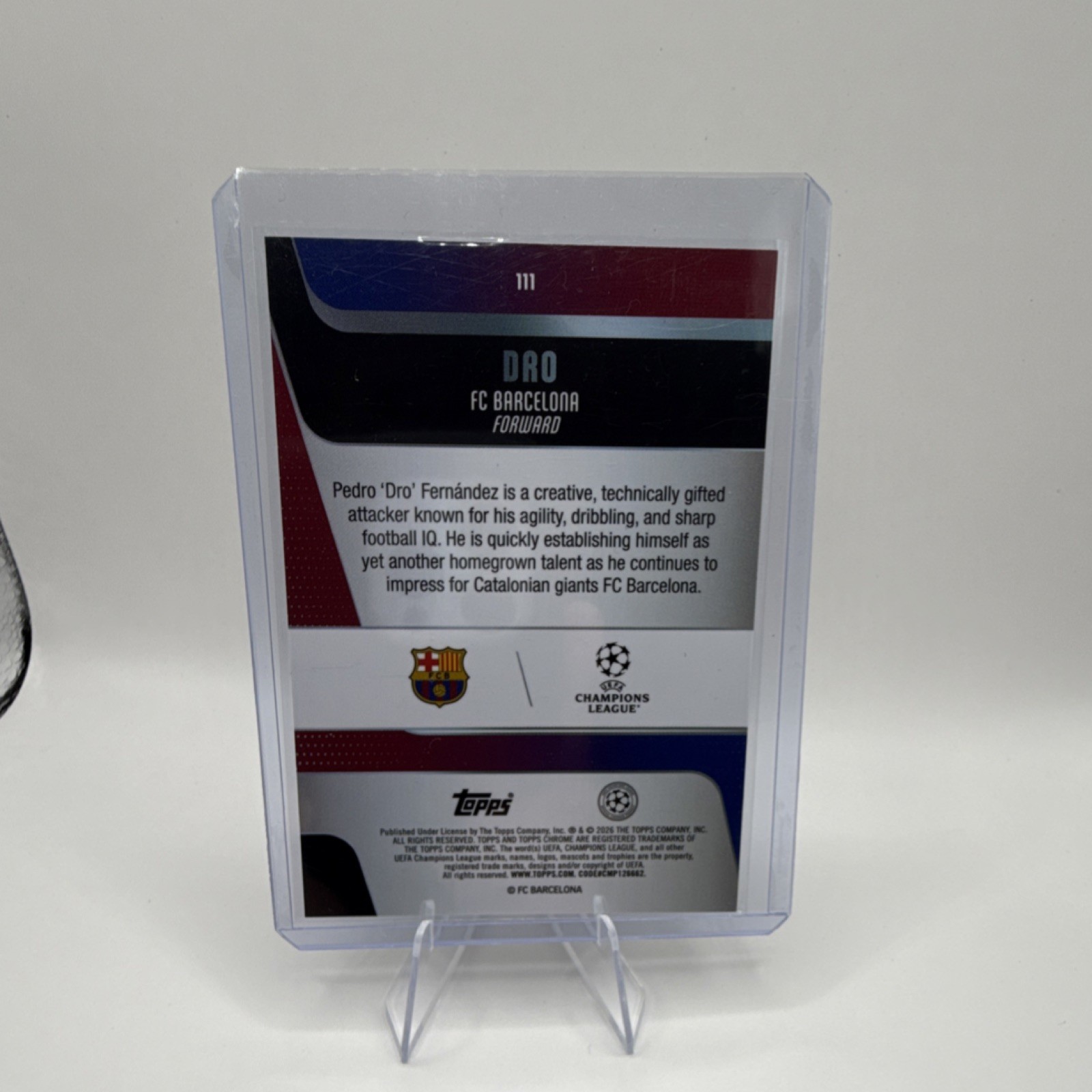 2025-26 Topps UEFA Club Competitions Dro RC FC Barcelona #111 Soccer