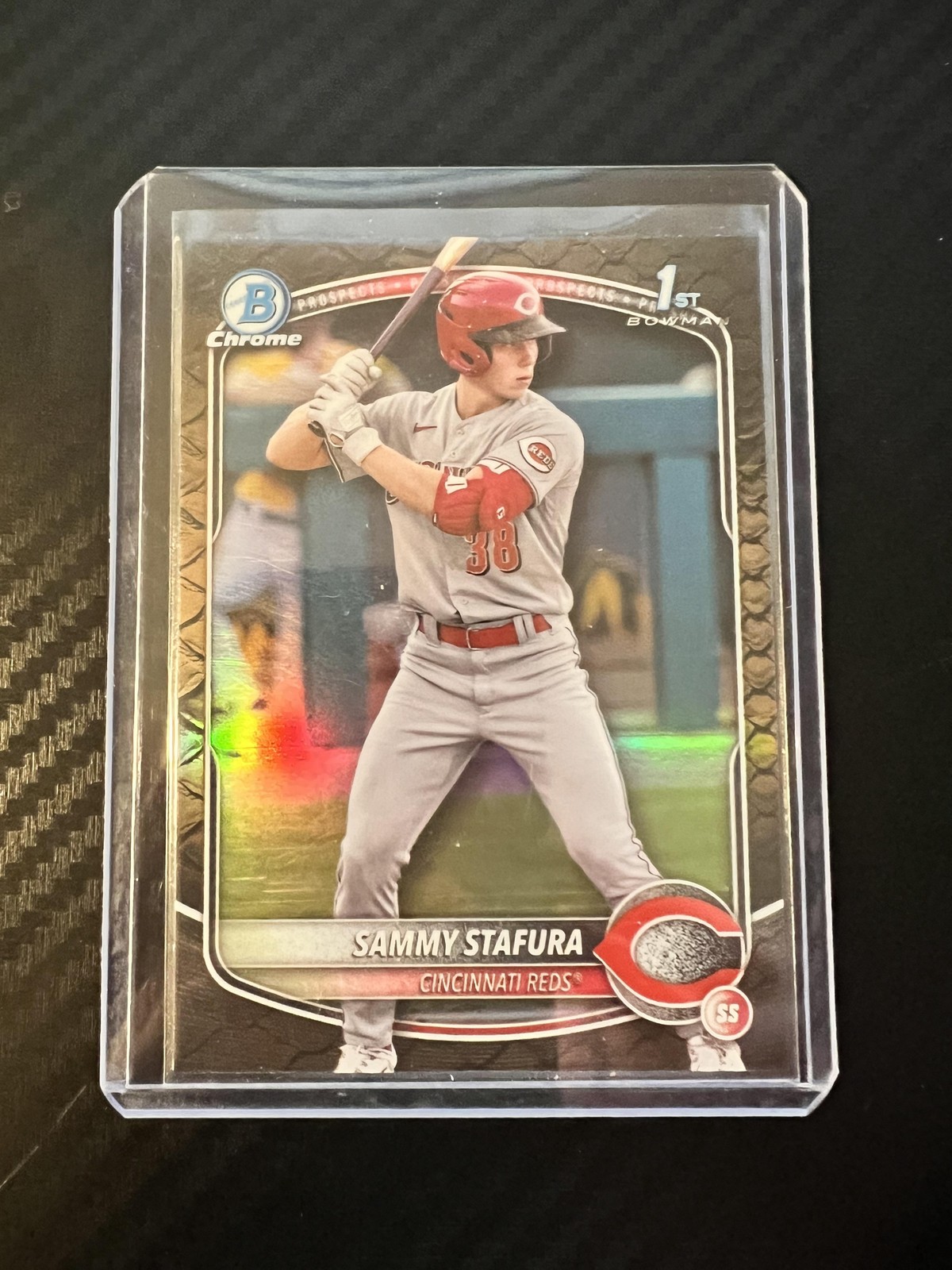 2025 Bowman #BCP-100 Sammy Stafura Chrome Prospects Reptilian Refractor