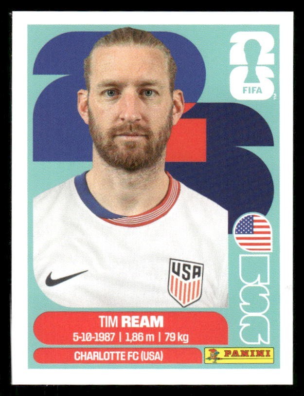 2026 USA Fifa World Cup Panini Sticker TIM REAM United States USA4