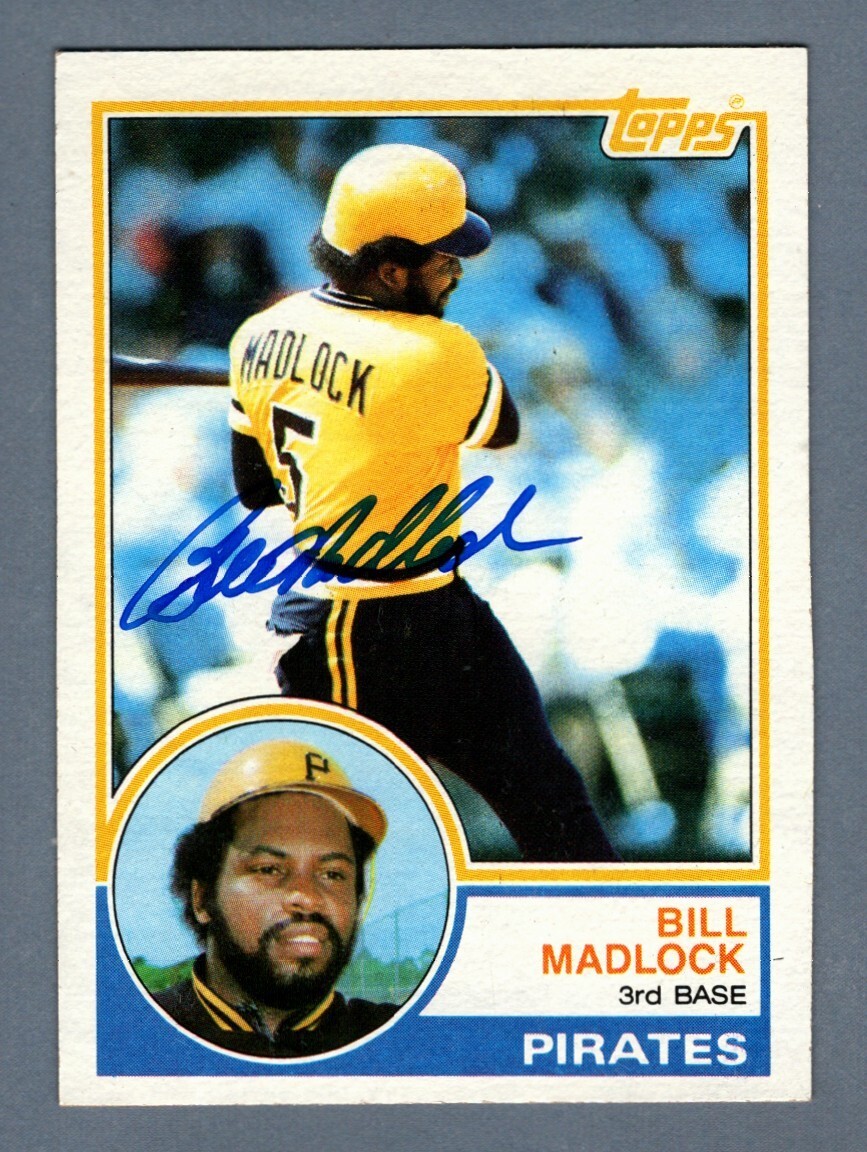 Bill Madlock Signed 1983 Topps Baseball #645 LSCM COA Pittsburgh Pirates