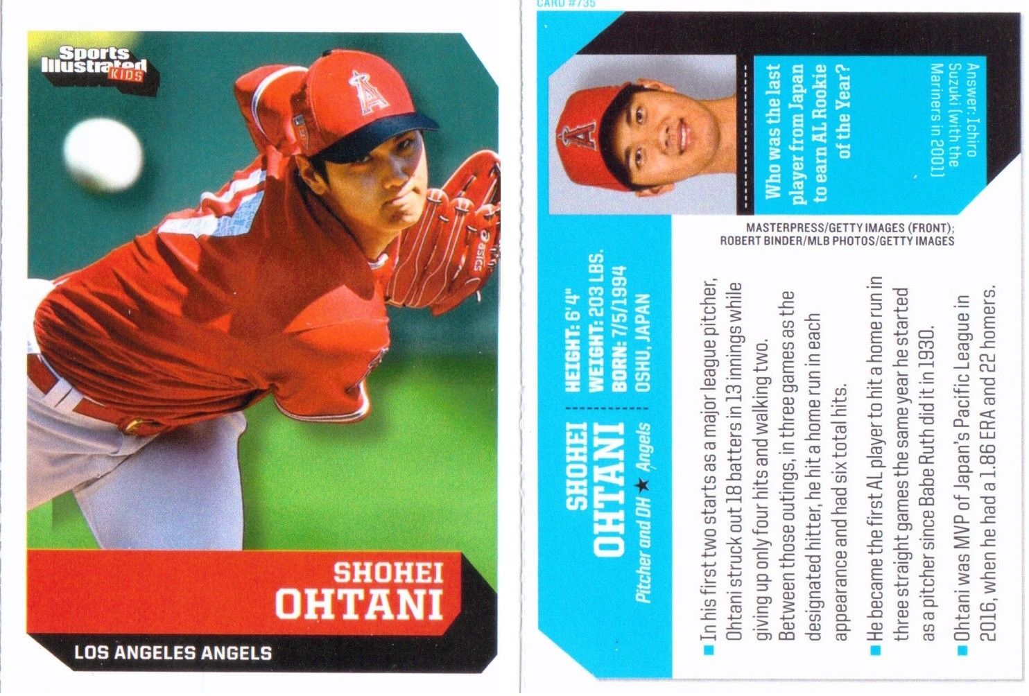SHOHEI OHTANI 2018 Sports Illustrated SI for Kids Rookie Full Sheet LA Angels