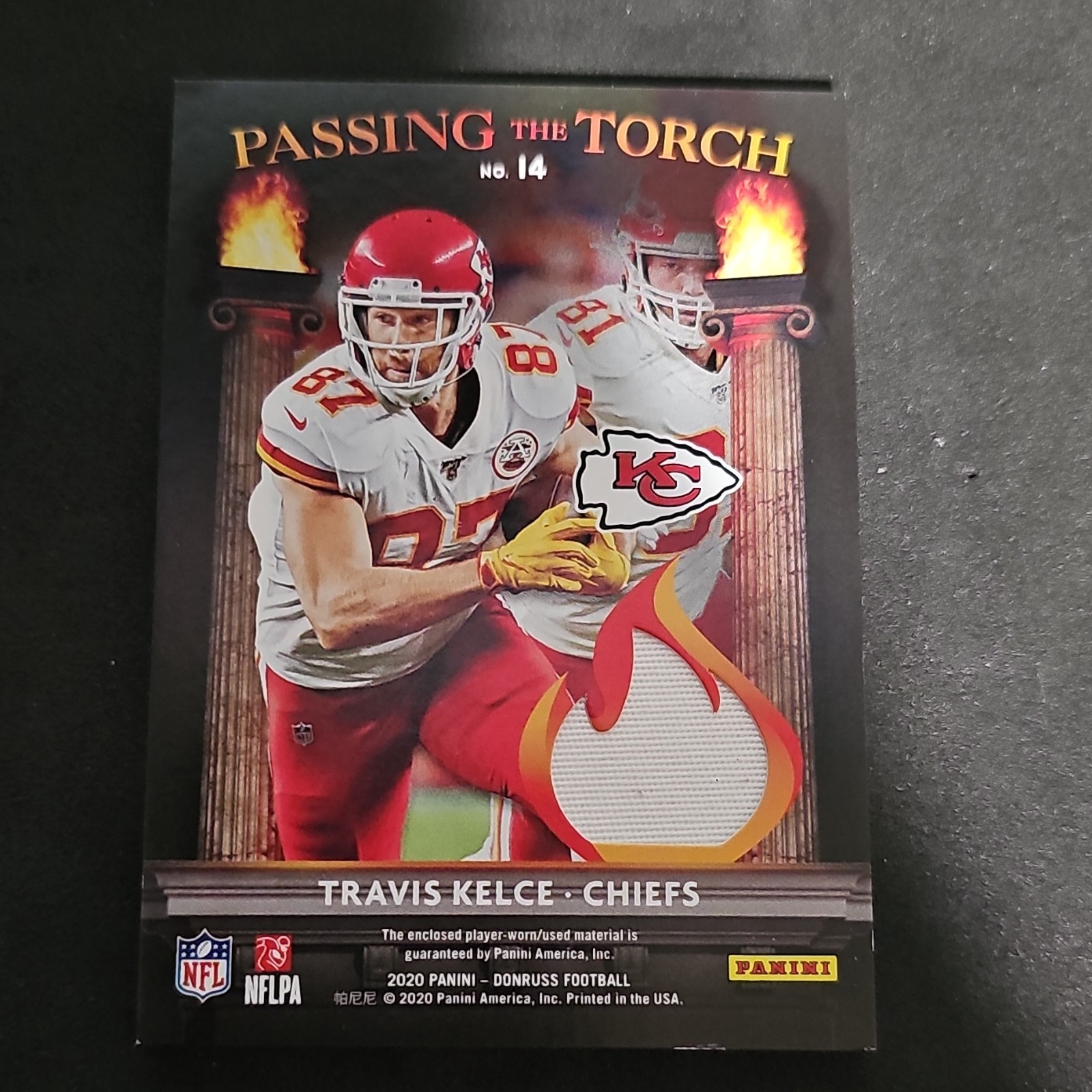 Panini Donruss 2020 Passing the Torch Kelce Gonzalez #14 Prime Jersey 11/25