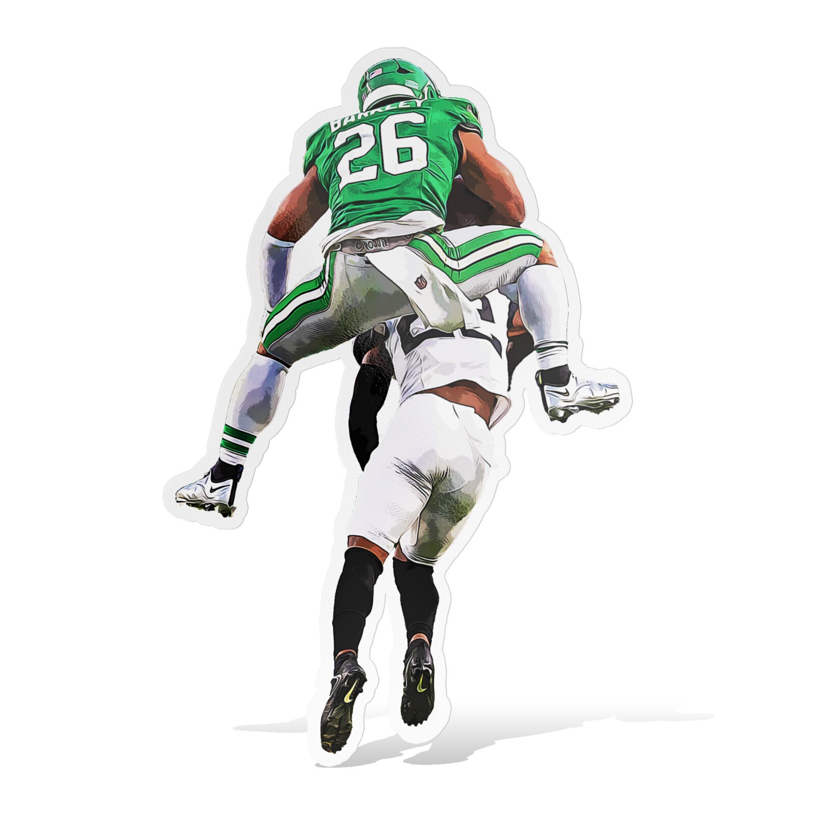 Saquon Barkley Eagles Glossy Sticker Vinyl Laminate, Self Adhesive
