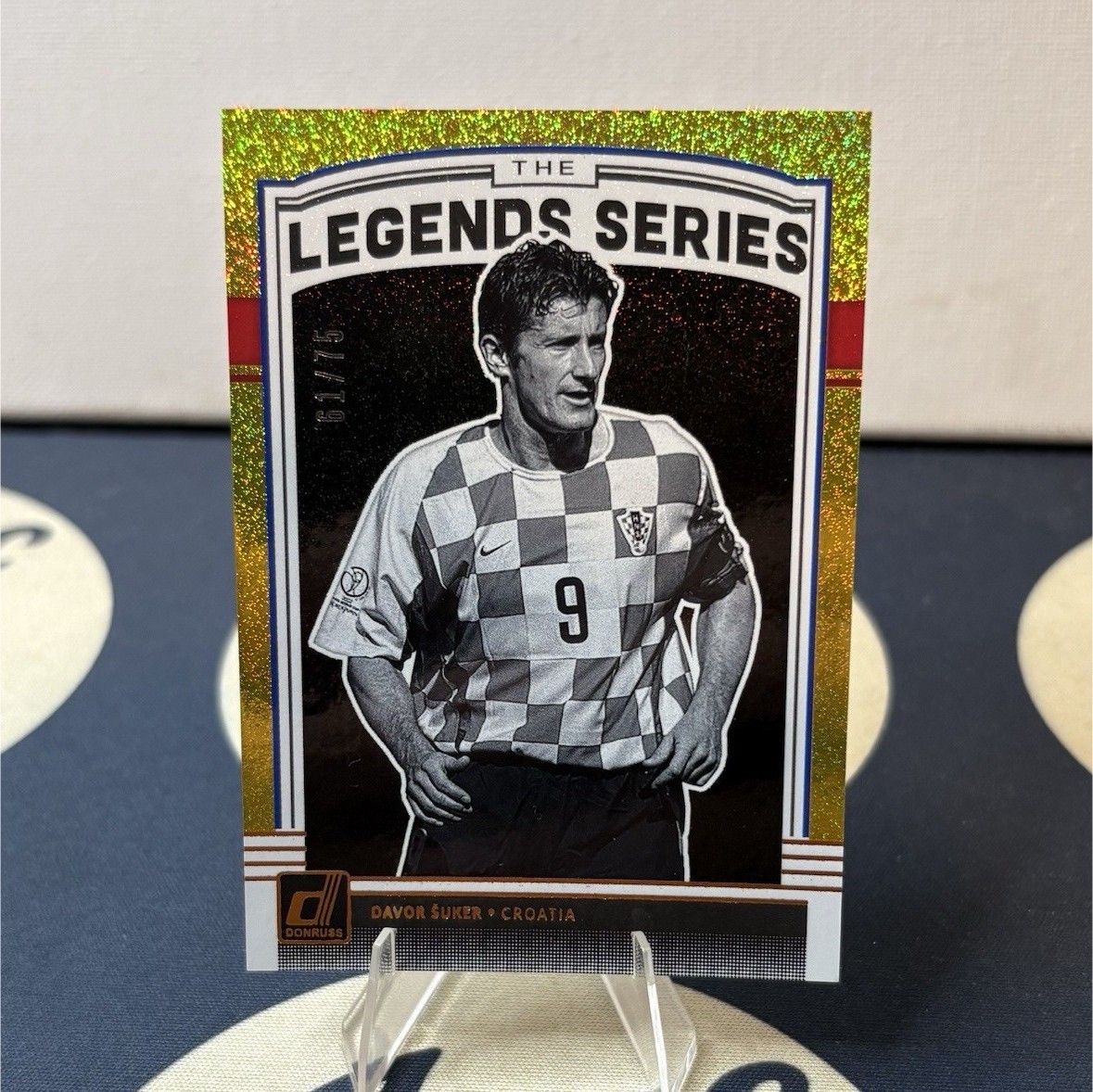2018-19 Panini Donruss Legends Series Gold Sparkle /75 Davor Suker #LS-8 Croatia