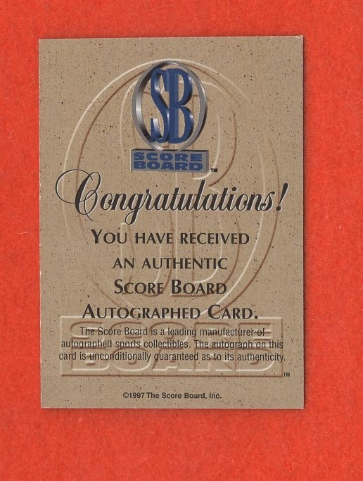 1997 Score Board Richard Jackman 1ST ROUNDER AUTOGRAPH Card FREE SHIPPING