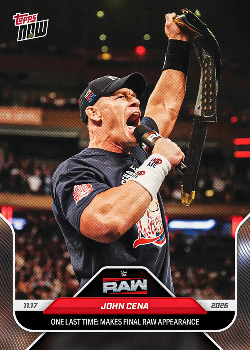 2025 Topps Now RAW 126 John Cena Final RAW Appearance -25 Cents Shipping!