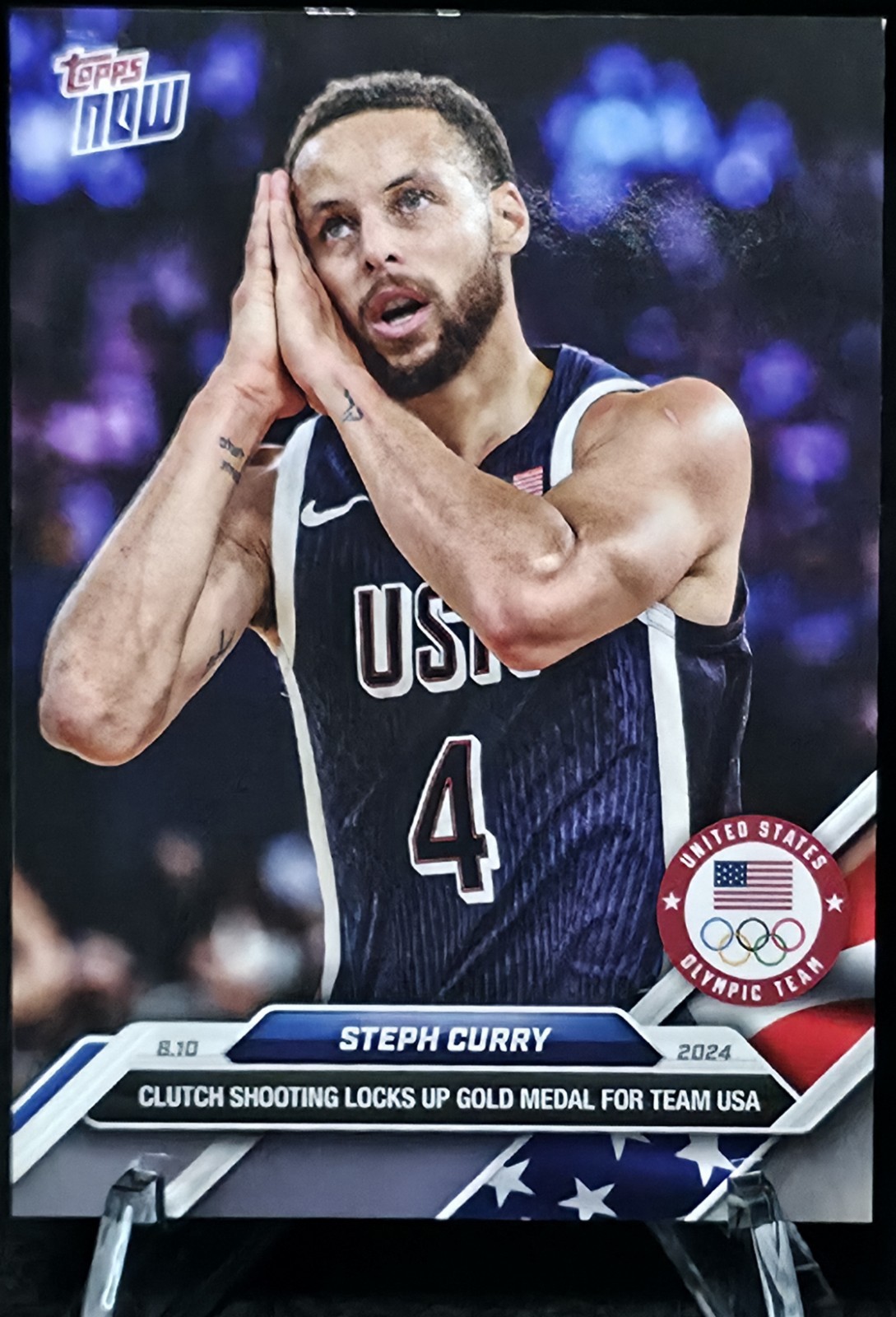 Steph Curry 2024 Topps Now #27 Team USA Olympic Gold Medal Basketball 🏀