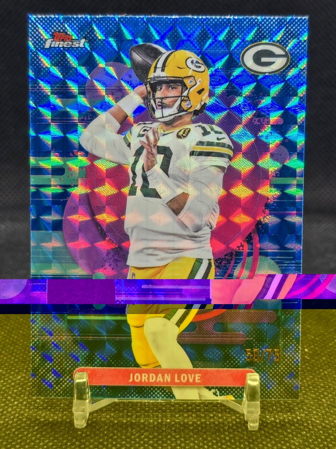 2025 Topps Finest Jordan Love Blue Geometric Refractor /75 Packers 50/75