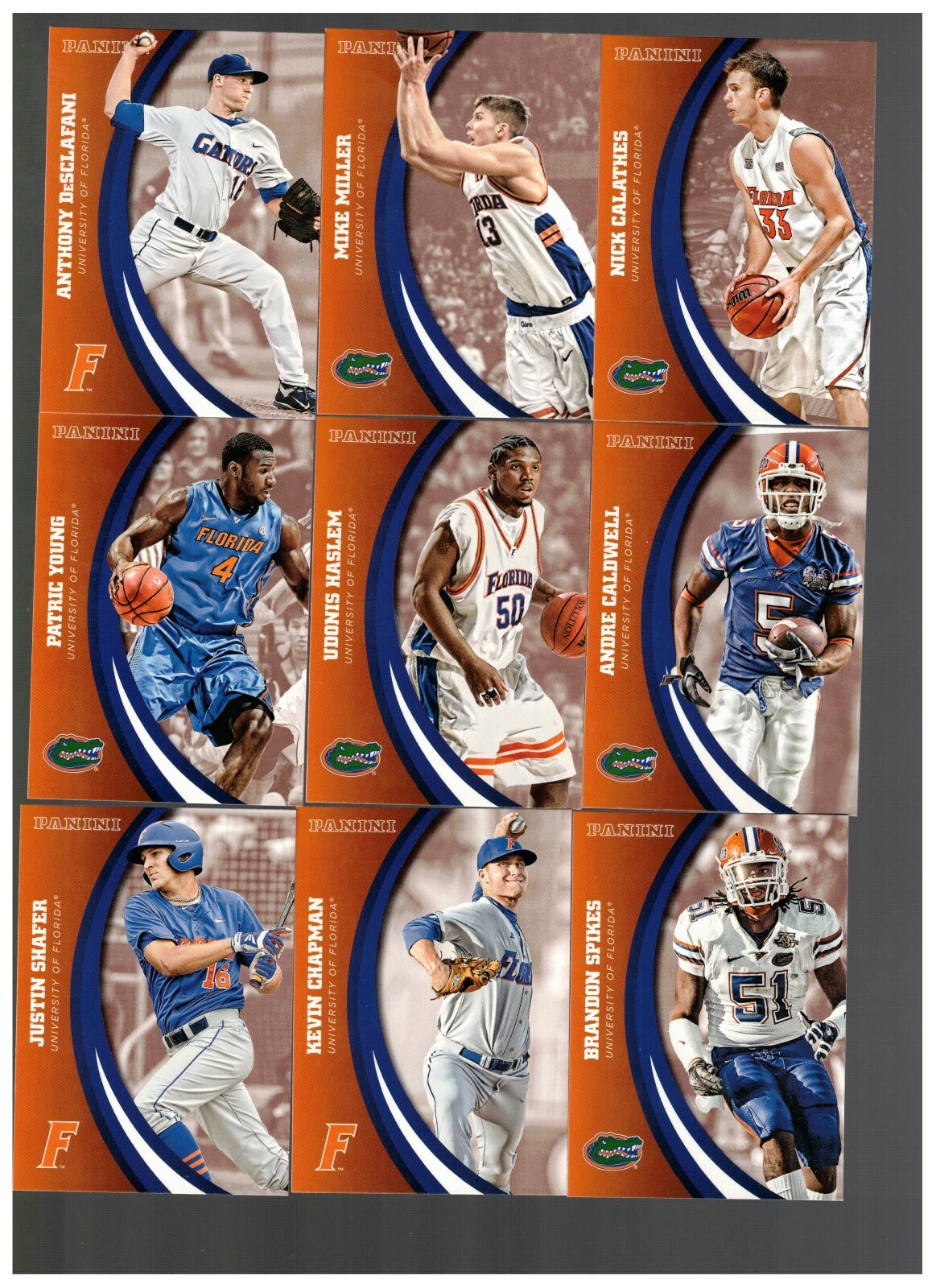 2015 PANINI FLORIDA GATORS MULTI-SPORT 83-CARD BASE SET TEBOW EMMITT BEAL