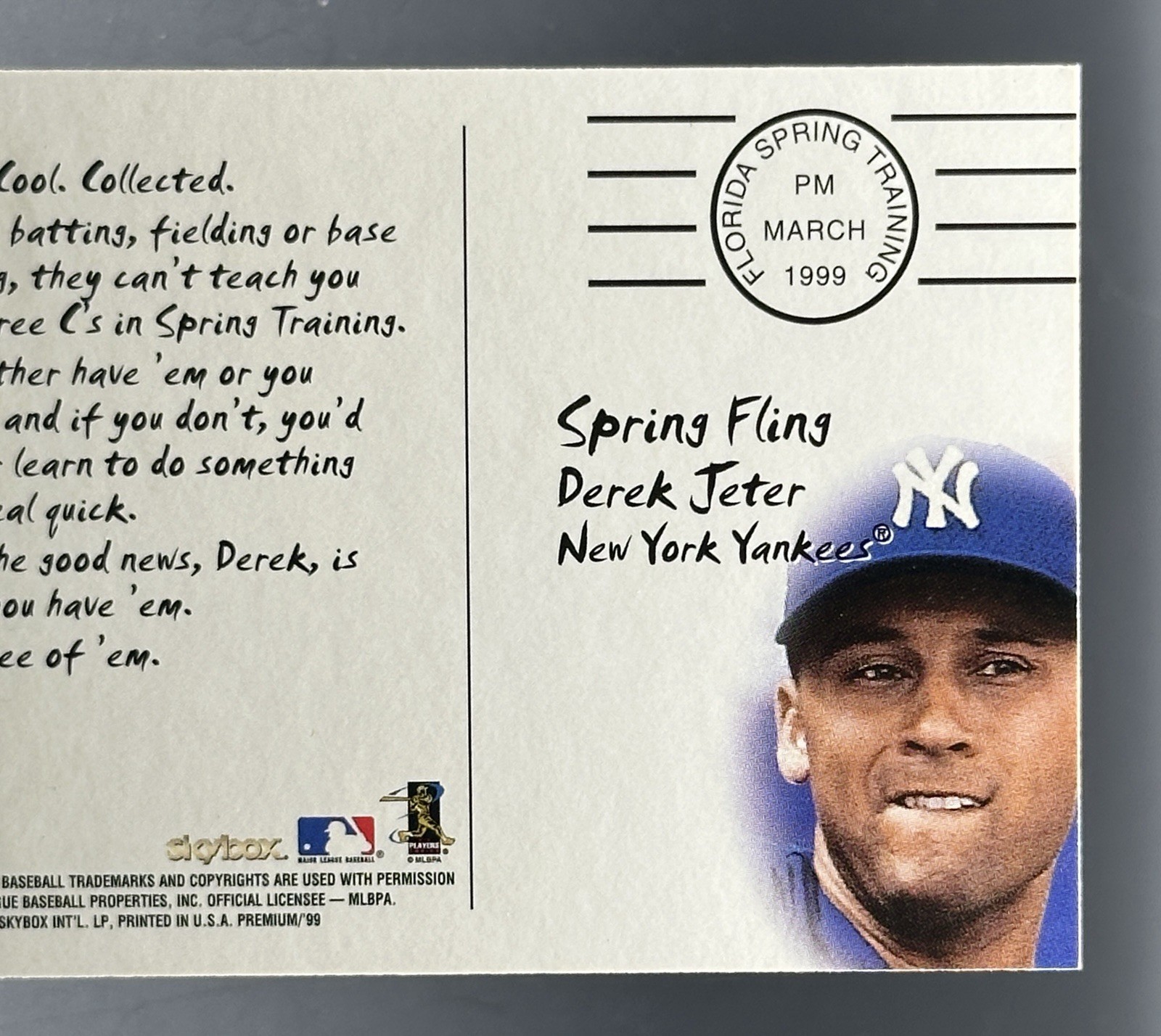 1999 SkyBox Premium #276 Derek Jeter – New York Yankees | Spring Fling