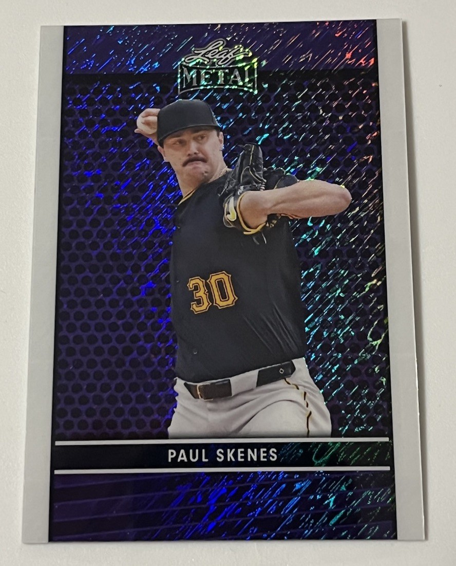 Paul Skenes 2024 Leaf Collective Metal /199 Promo Card Pirates Purple Shimmer.